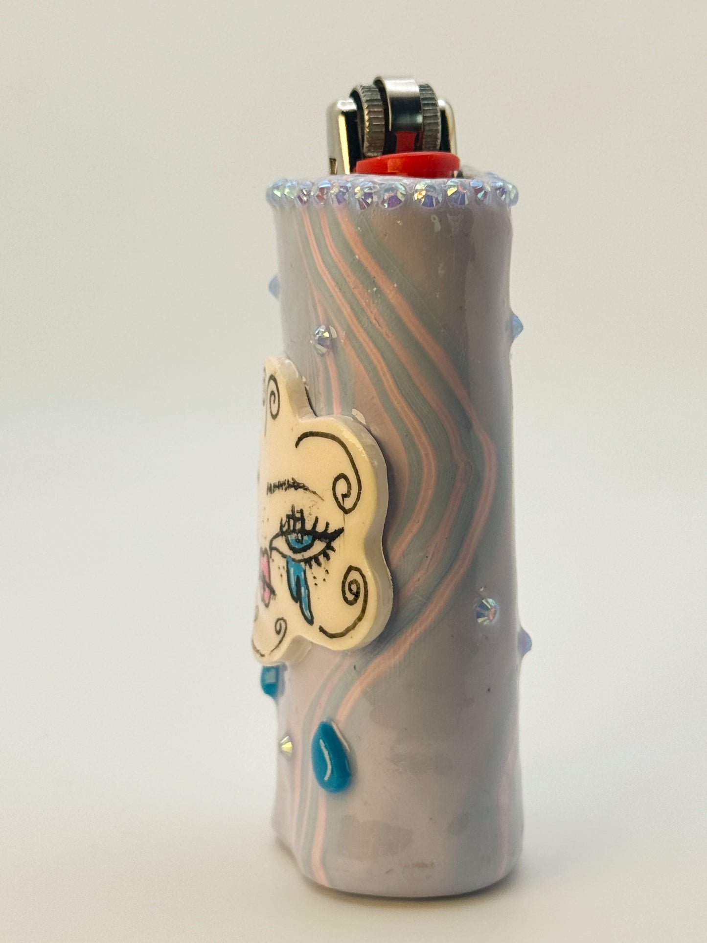 Crying Cloud Lighter Case| Fits Standard Bic | Handmade Polymer Clay Art