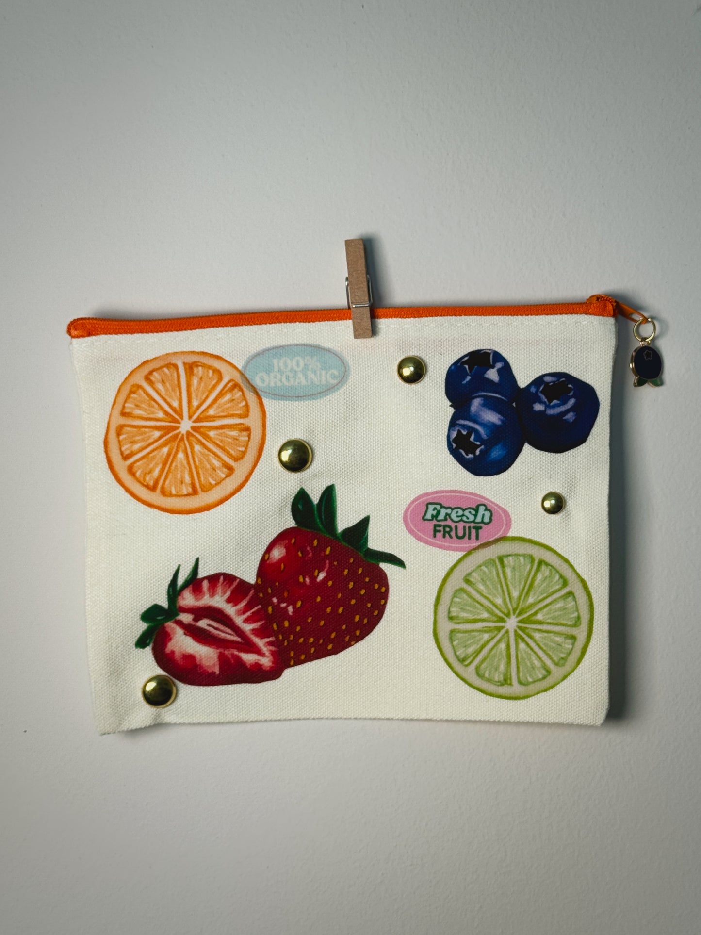 Fresh Fruit Hand-Pressed Bag | 8 x 6 Natural Cotton | Luxe