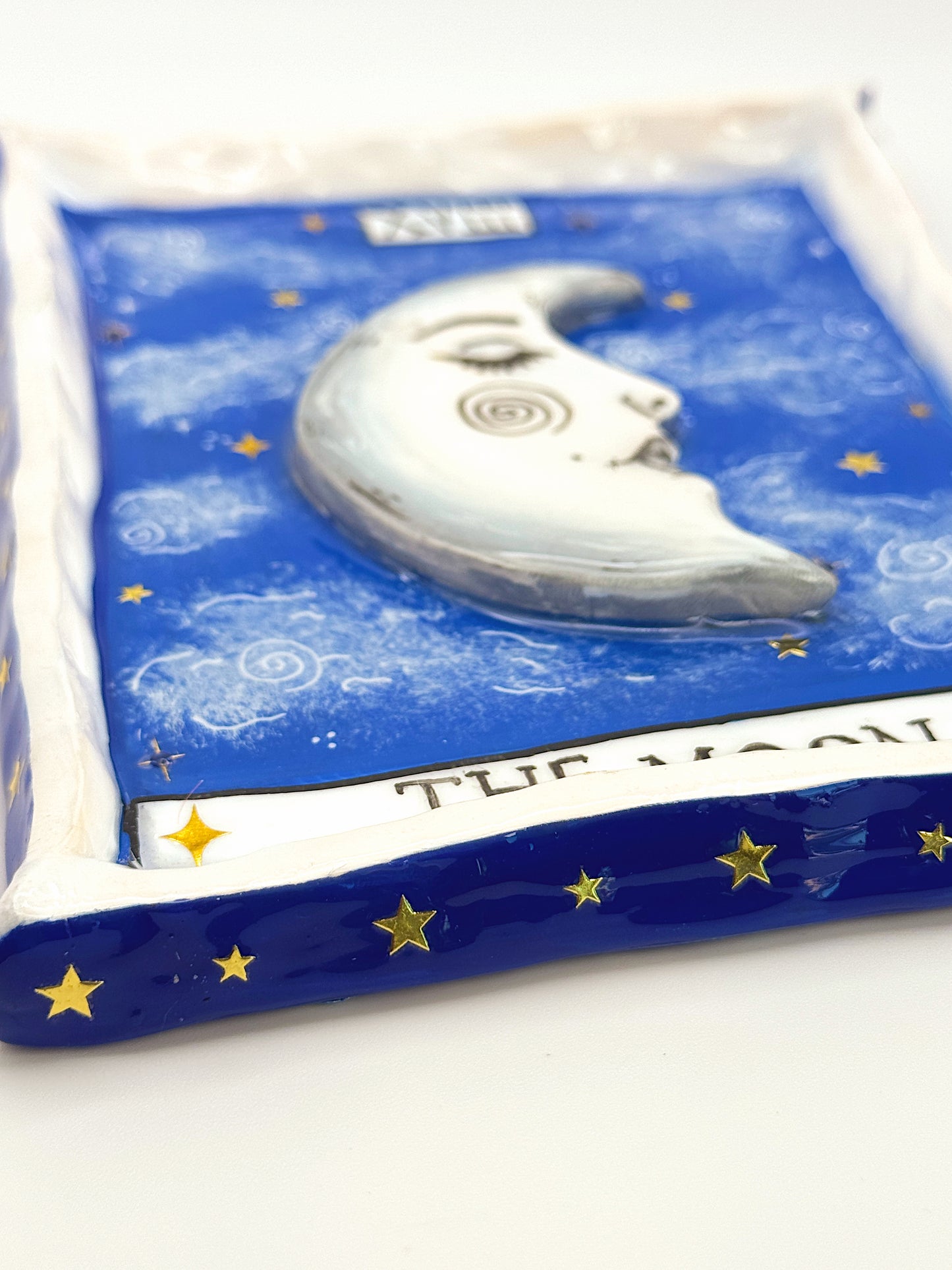 The Moon Tarot Trinket Dish — Handmade Celestial Polymer Clay Dish