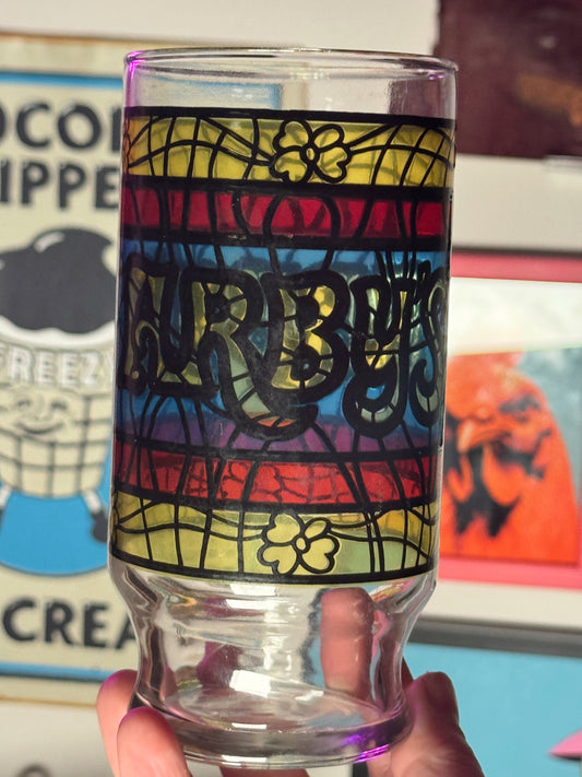 Vintage 70s Arby’s Stained Glass Style Promo Glasses – Set of 3