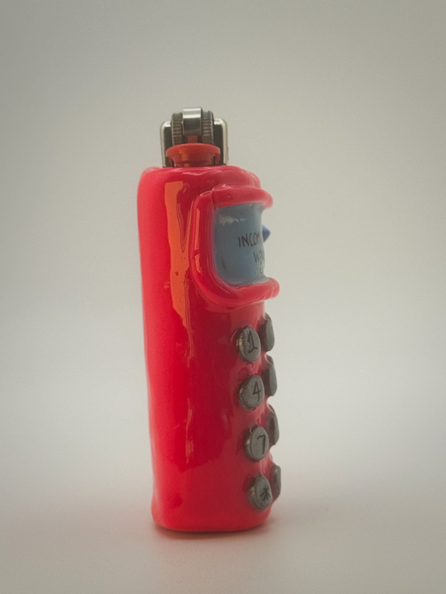 Y2K Cell Phone Lighter Case with charm| Fits Standard Bic | Handmade Polymer Clay Art