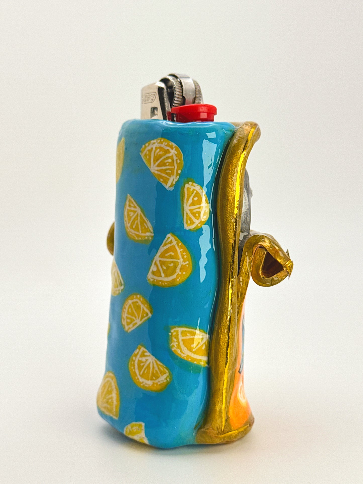 Sardines in Lemon Lighter Case – Hand-Sculpted Novelty Bic Cover