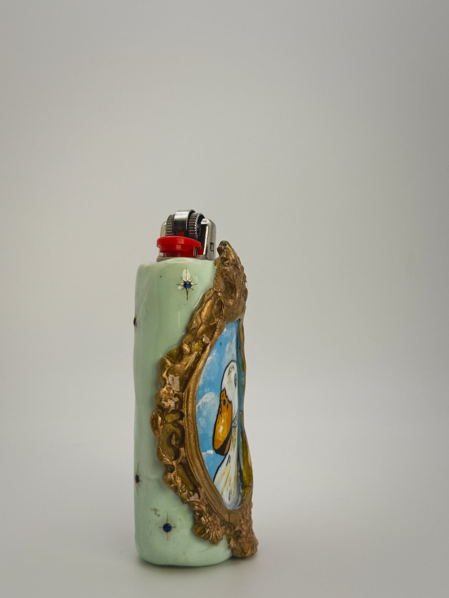 Smoking Duck Lighter Case| Fits Standard Bic | Handmade Polymer Clay Art