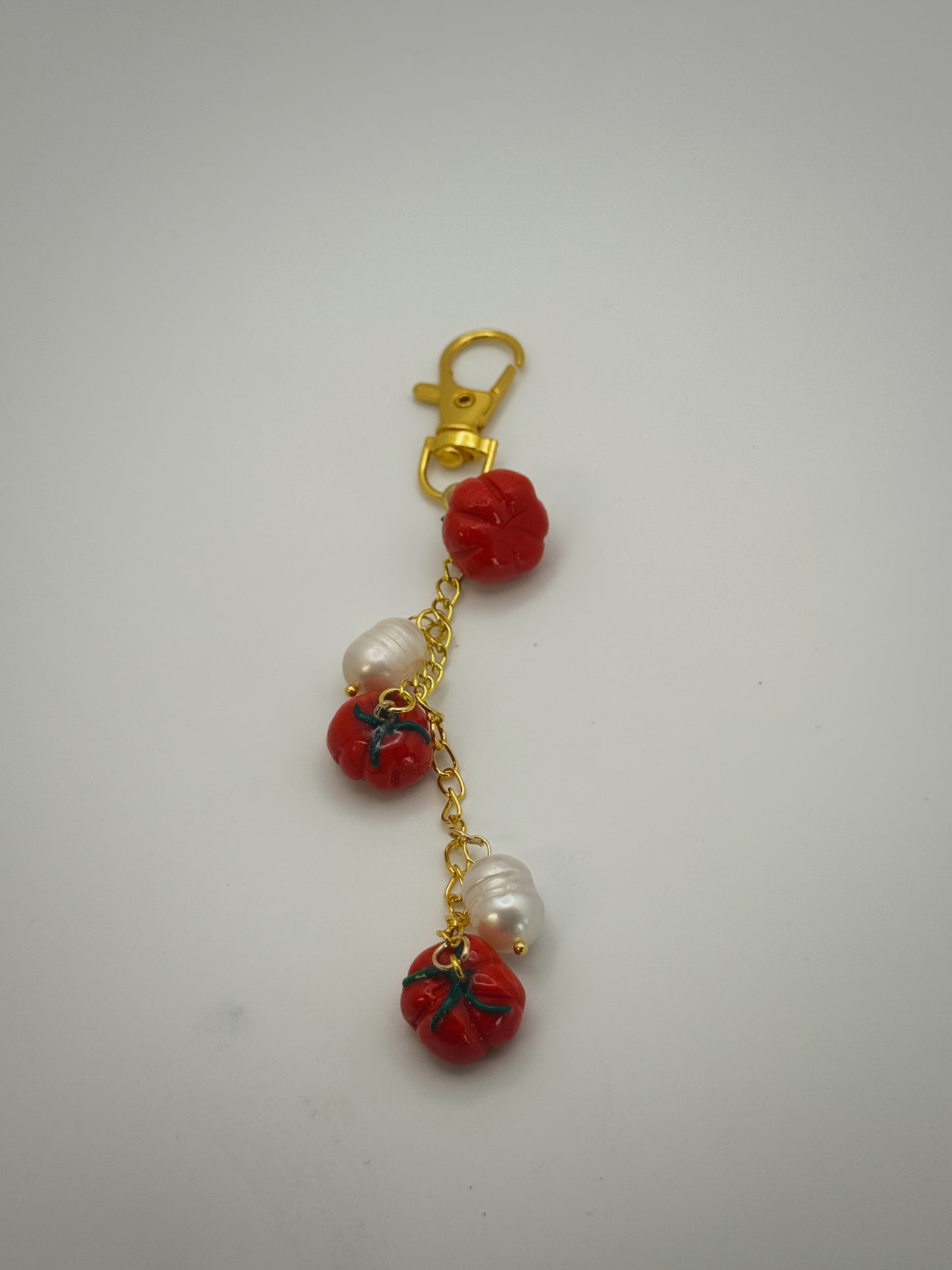 Tomatoes Keychain – Handmade Polymer Clay Bag Charm