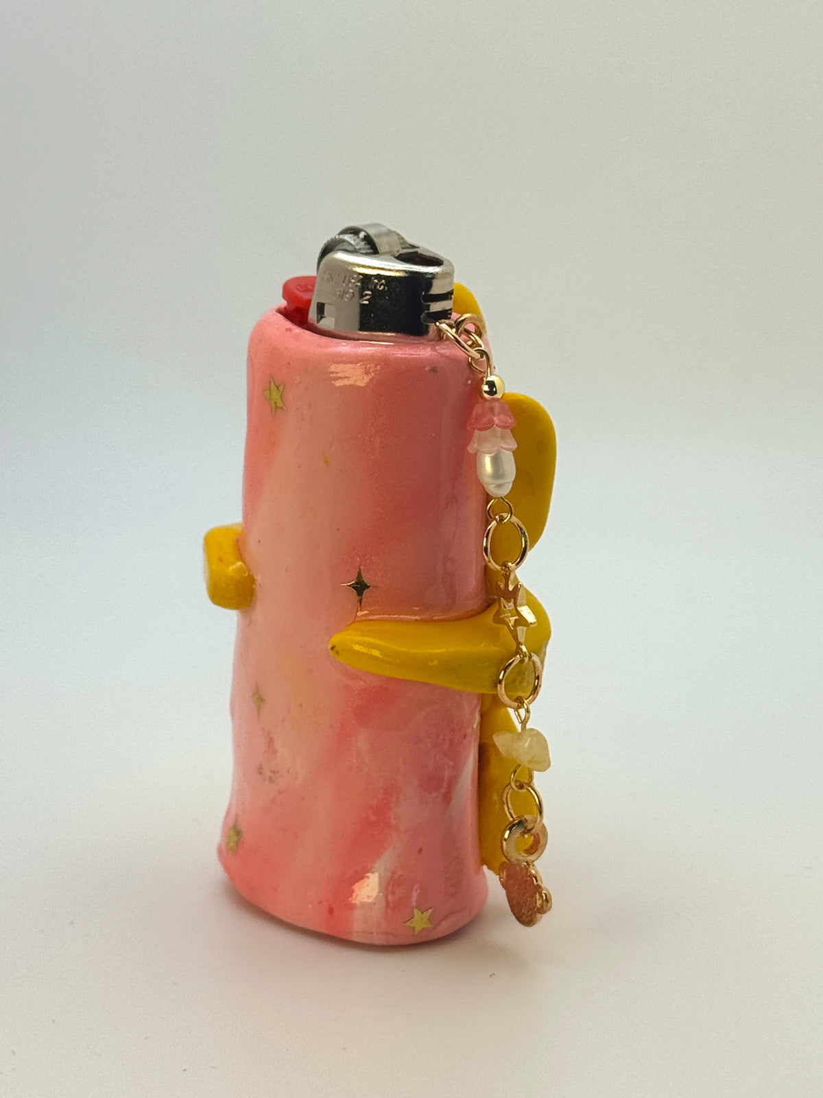 Celestial Sun Case with charm| Fits Standard Bic | Handmade Polymer Clay Art