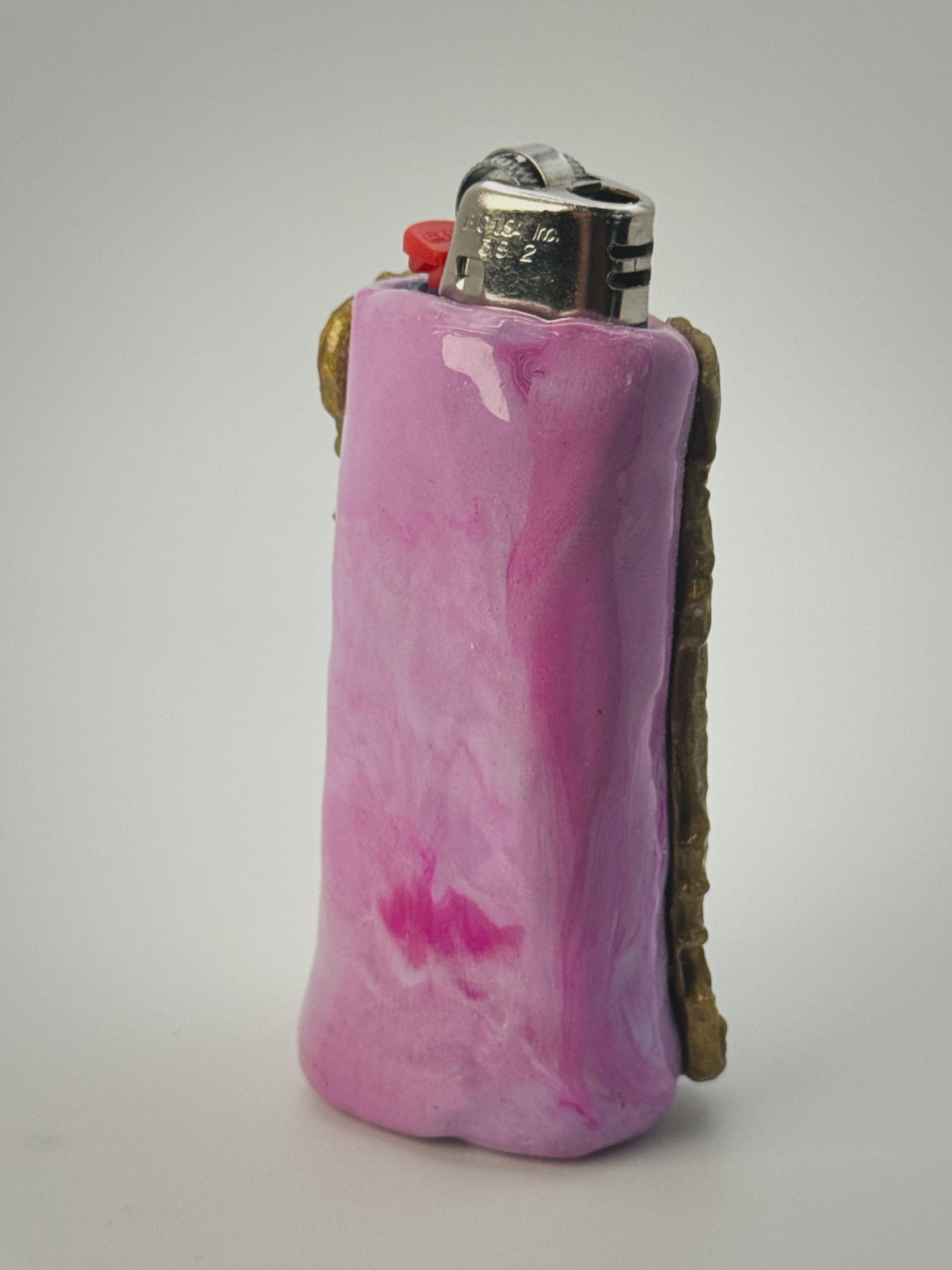 Vintage Frame Rip It Frog Lighter Case| Fits Standard Bic | Handmade Polymer Clay Art
