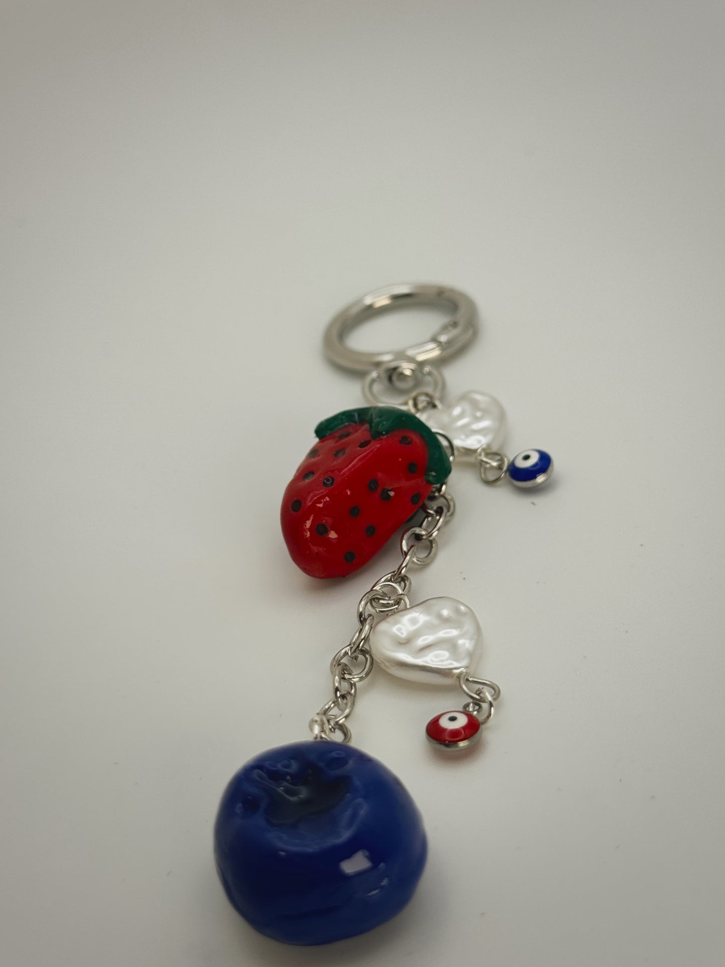 Berries Keychain – Handmade Polymer Clay Bag Charm