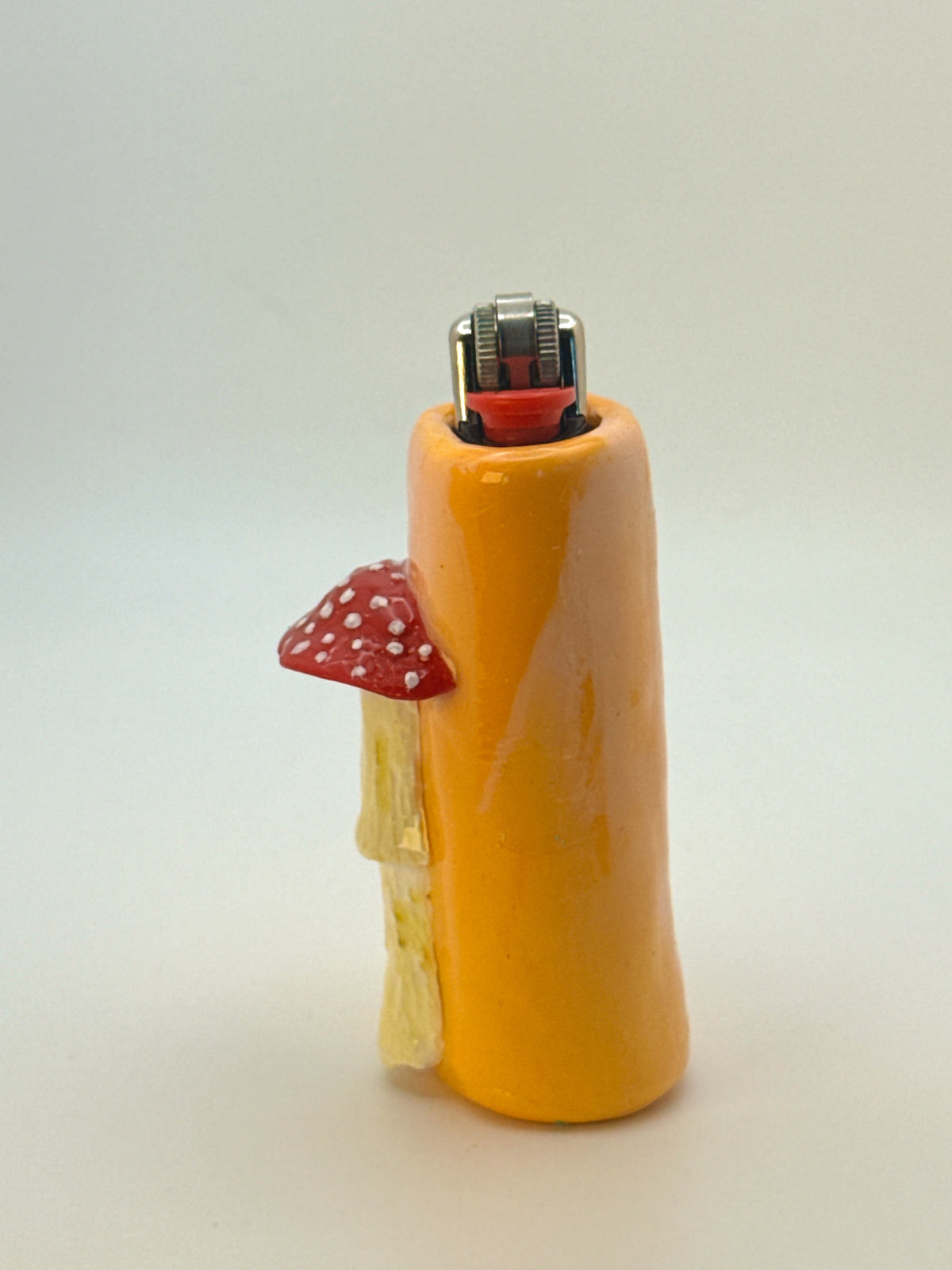 Mushroom Case with charm| Fits Standard Bic | Handmade Polymer Clay Art