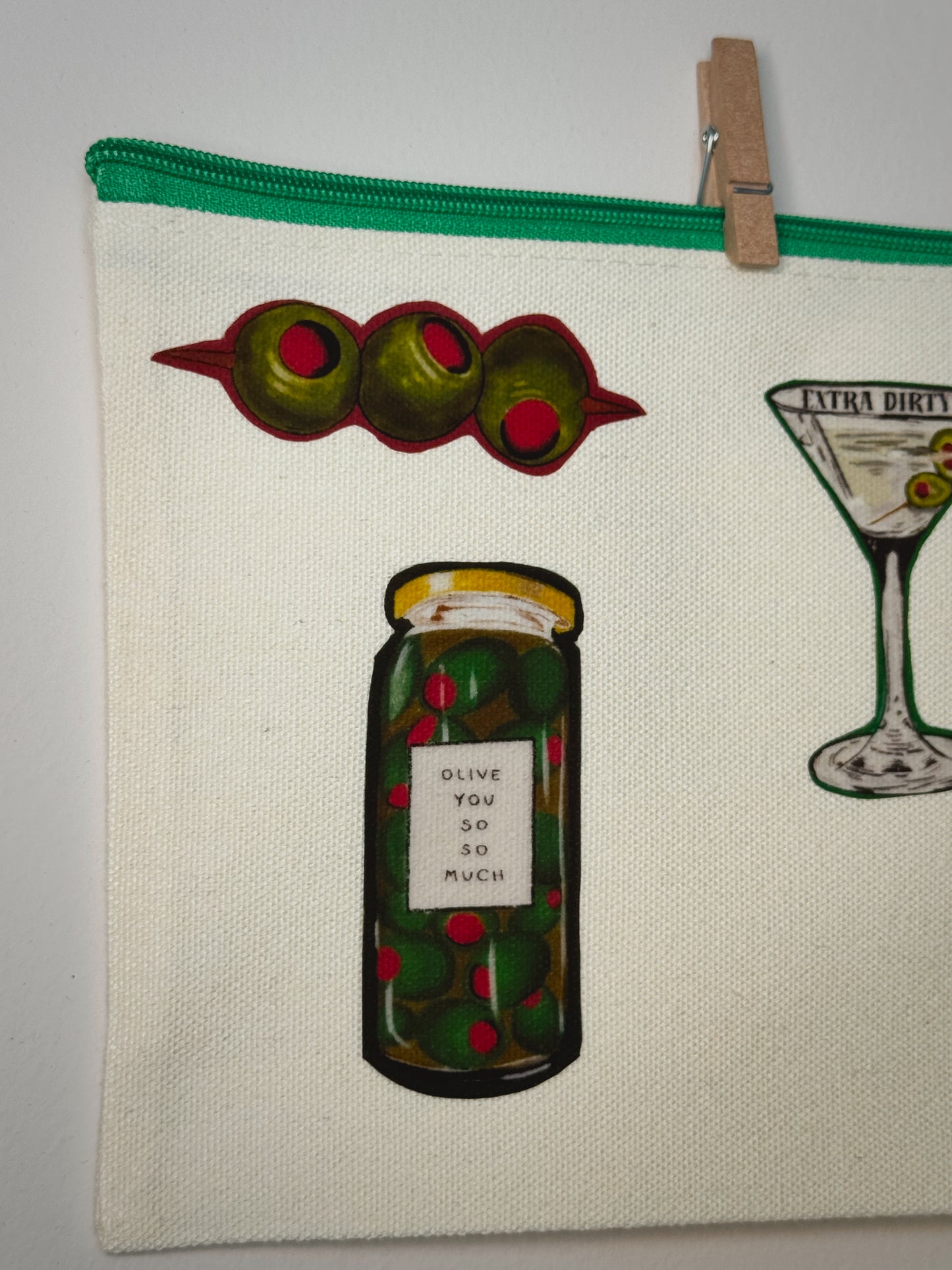 Olive Lover Hand-Pressed Bag | 8 x 6 Natural Cotton