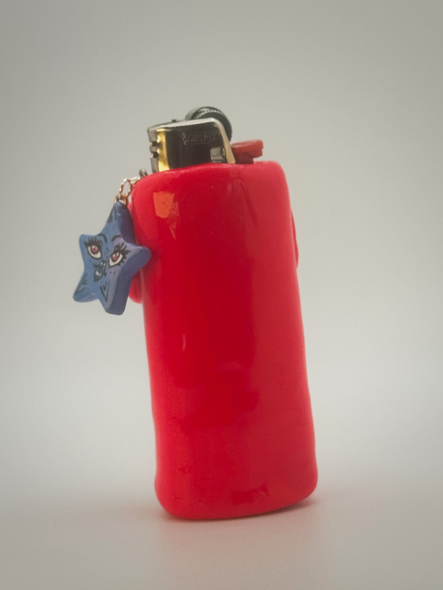 Y2K Cell Phone Lighter Case with charm| Fits Standard Bic | Handmade Polymer Clay Art