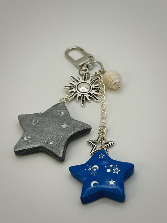 Sassy Stars Charm | Handmade Polymer Clay Key Chain