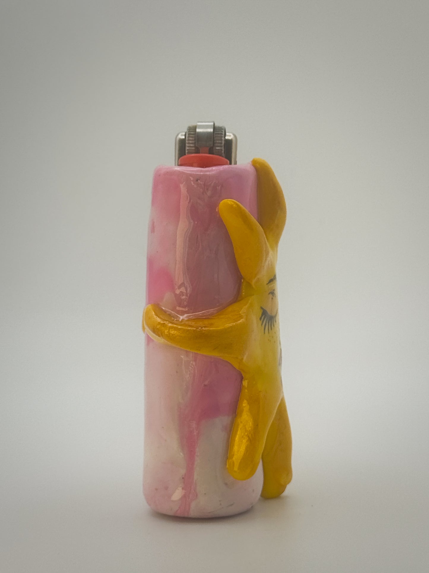 Smoking Miss Sunny Lighter Case with charm| Fits Standard Bic | Handmade Polymer Clay Art