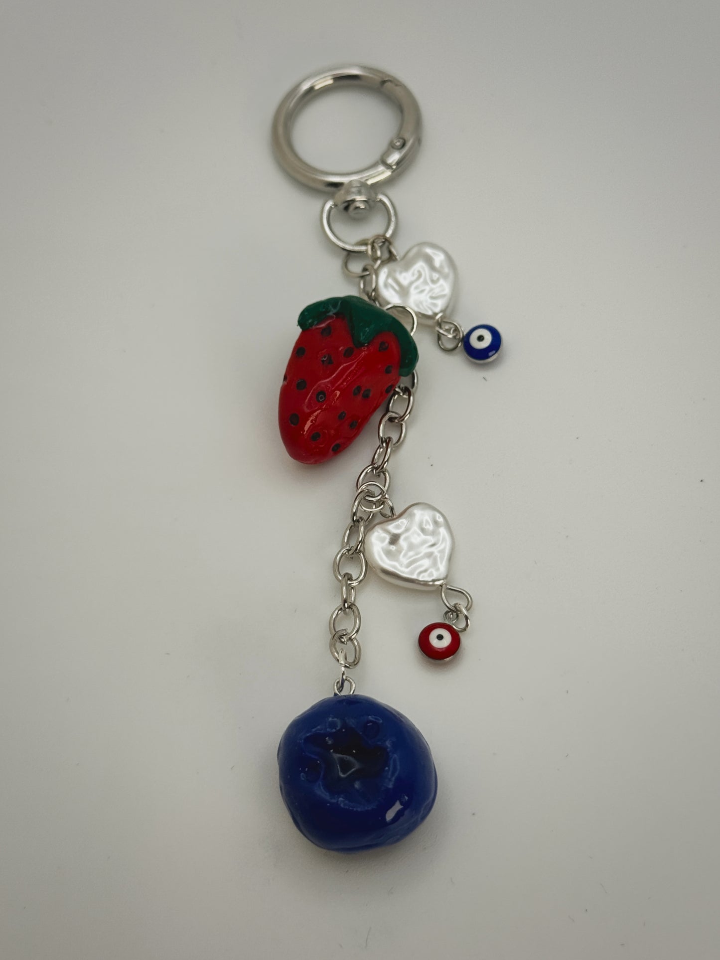Berries Keychain – Handmade Polymer Clay Bag Charm