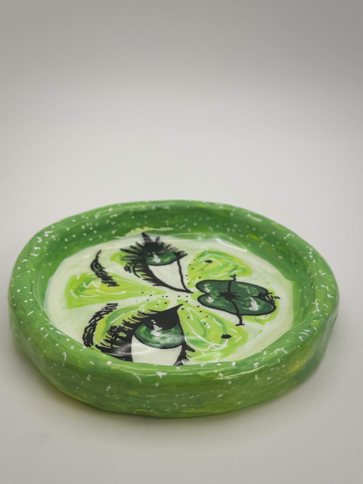 Lime Face Trinket Dish(3.5-4”) – Handmade Polymer Clay