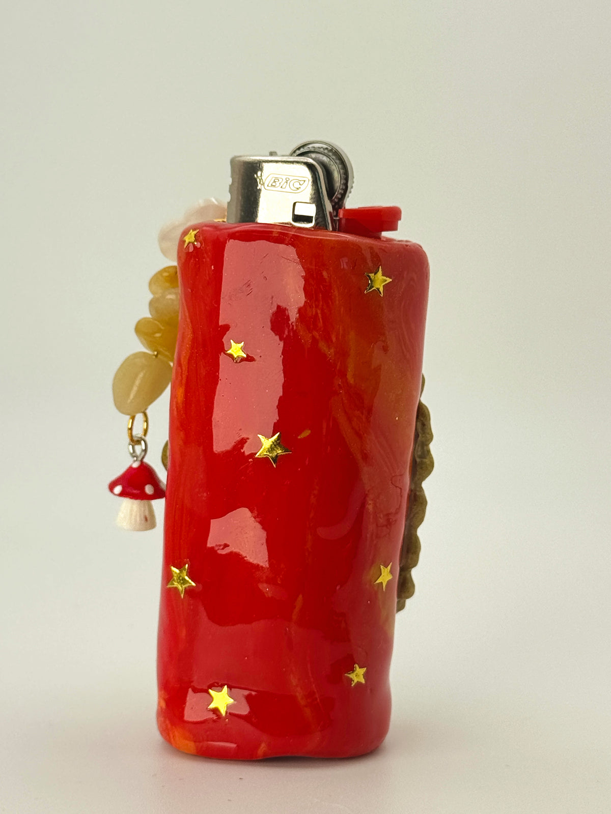 Rip It Frog Lighter Case with charm| Fits Standard Bic | Handmade Polymer Clay Art