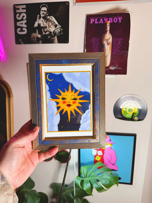 Miss Sunny Celestial Art Print – 5x7 FRAMED