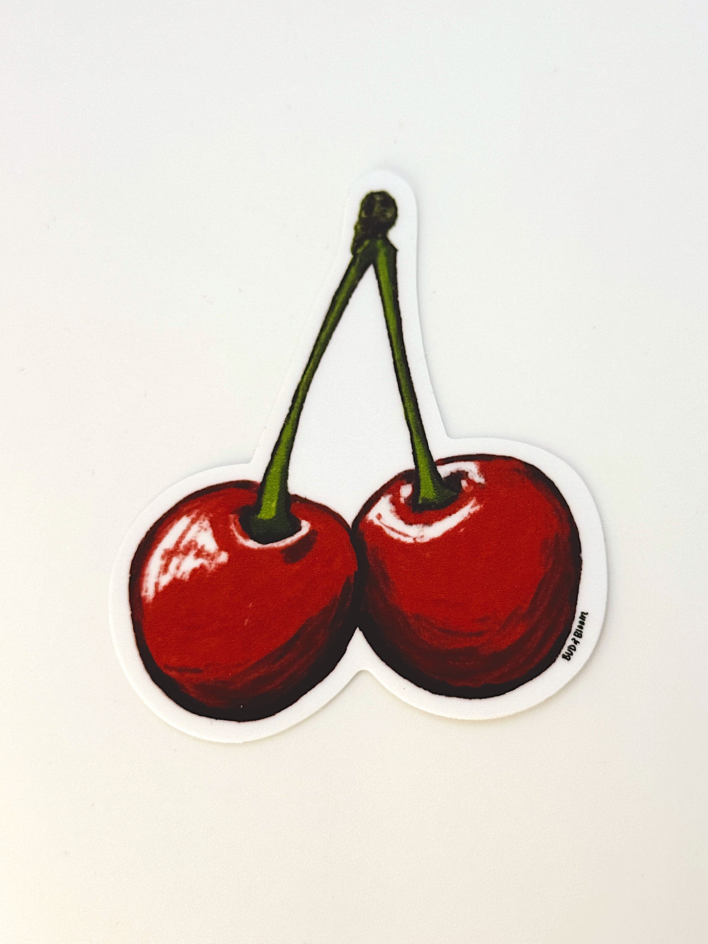 Cherry Duo Vinyl Sticker | Cute Red Cherry Sticker for Water Bottles, Laptops & Journals
