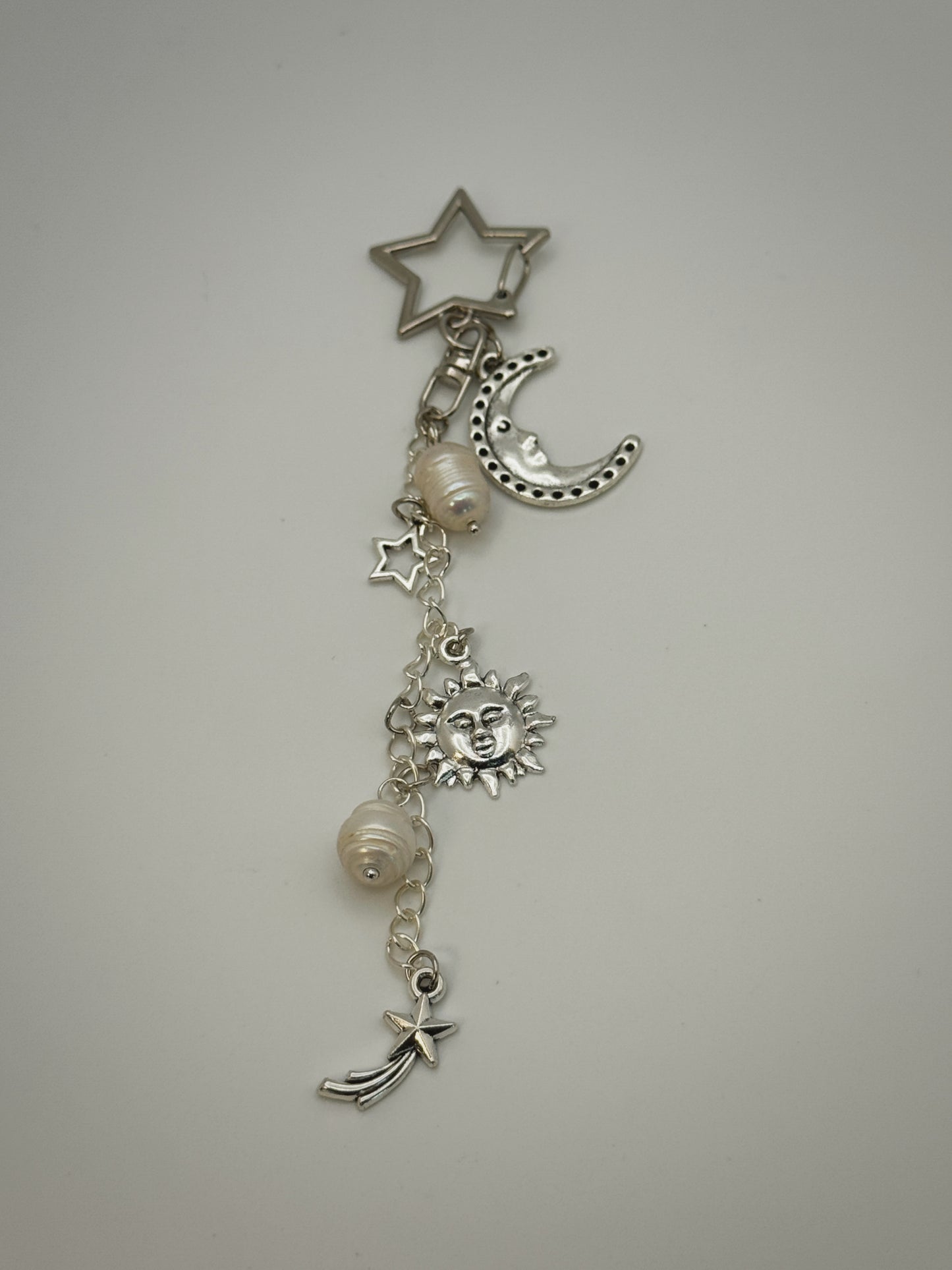Silver Celestial Bag Charm | Handmade Key Chain