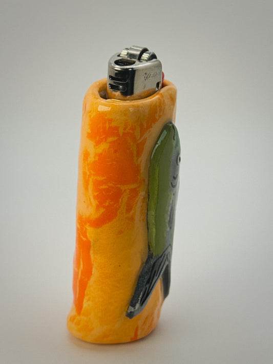 Sardine Fish Lighter Case| Fits Standard Bic | Handmade Polymer Clay Art