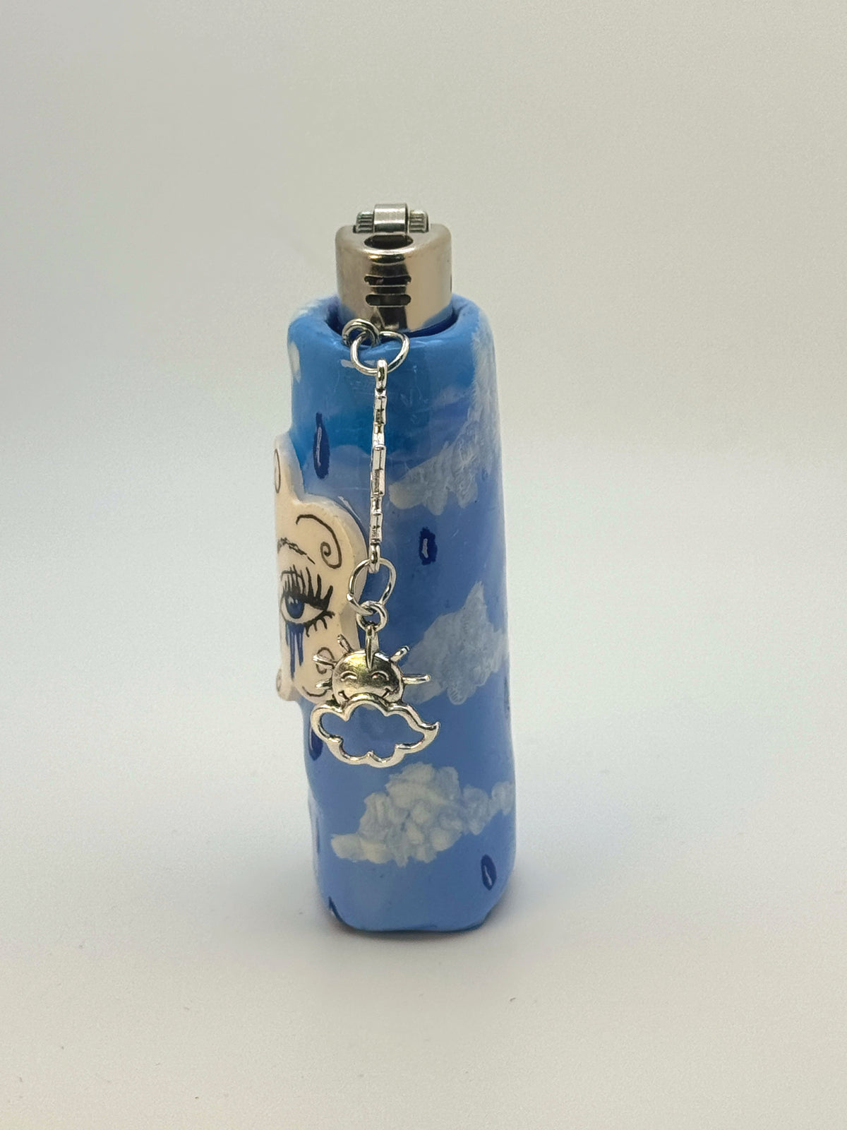 Sad Girl Cloud Case with charm| Fits Standard Bic | Handmade Polymer Clay Art