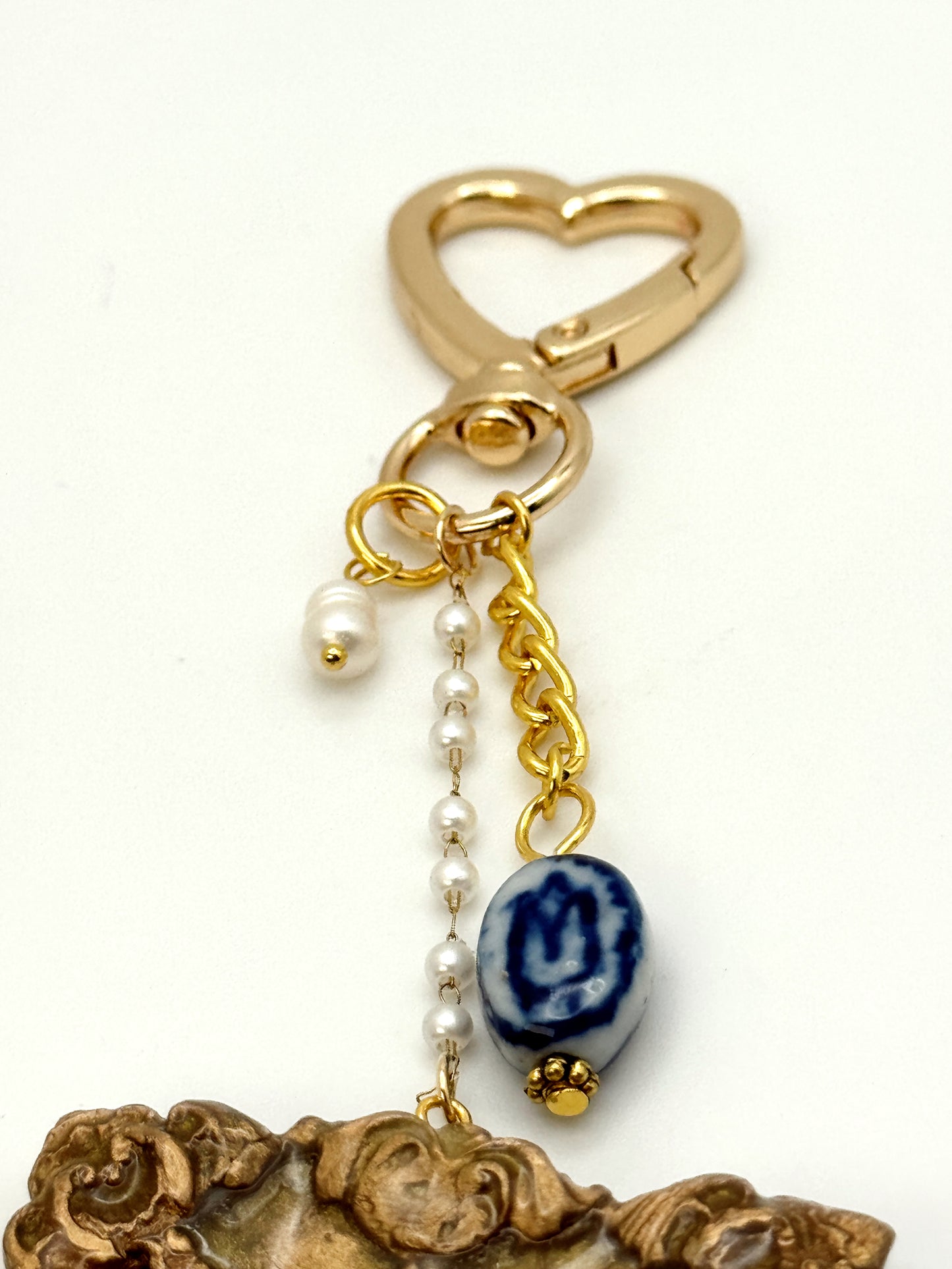 Vintage Frame Rose Bag Charm • Vintage-Inspired Art Keychain