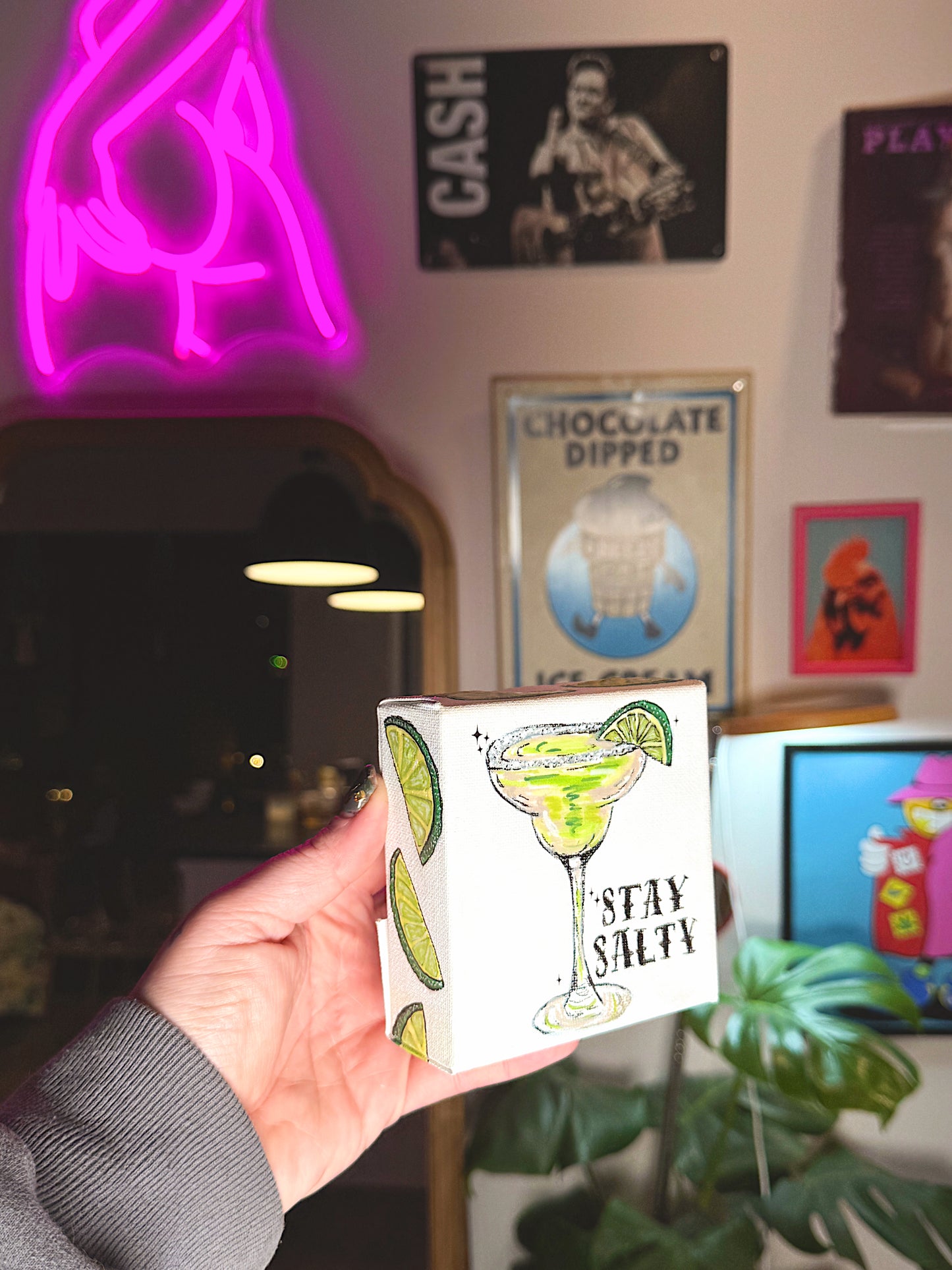 Stay Salty – Mini Cocktail Canvas (4×4 Original)