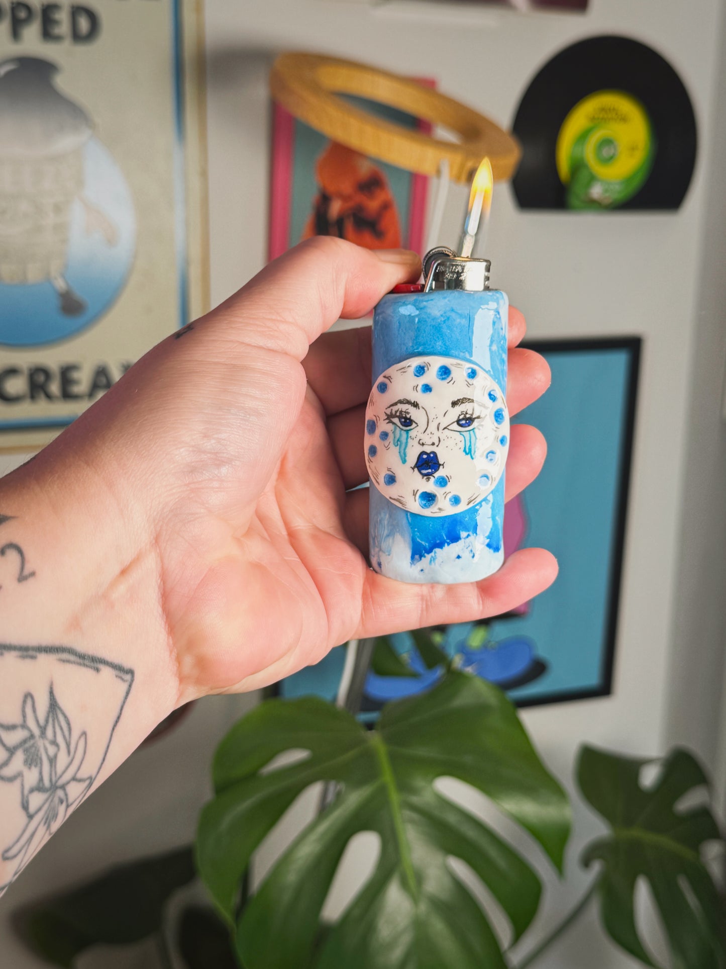 Sad Girl Club Ligher Case| Fits Standard Bic | Handmade Polymer Clay Art
