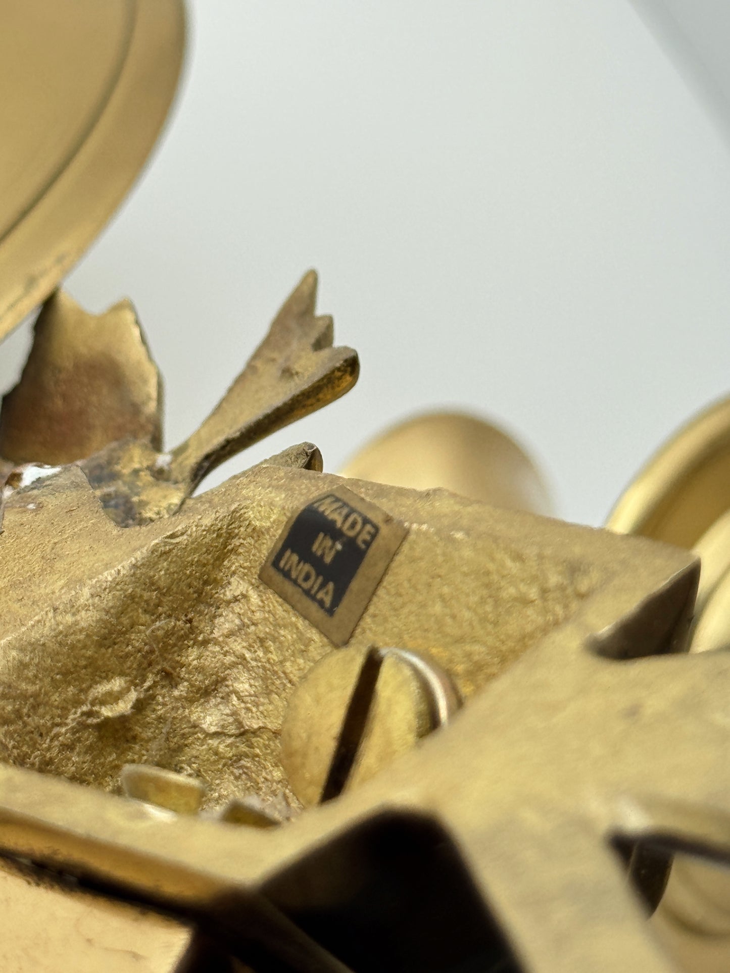 Vintage Solid Brass Wall Sconces Made in India– Grape & Vine Motif – Heavy – Set of 2