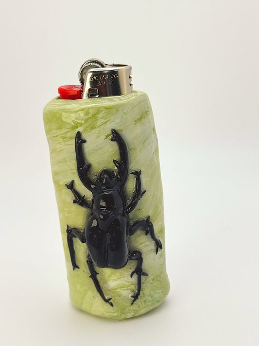 Beetle Lighter Case – Hand-Sculpted Polymer Clay Functional Art