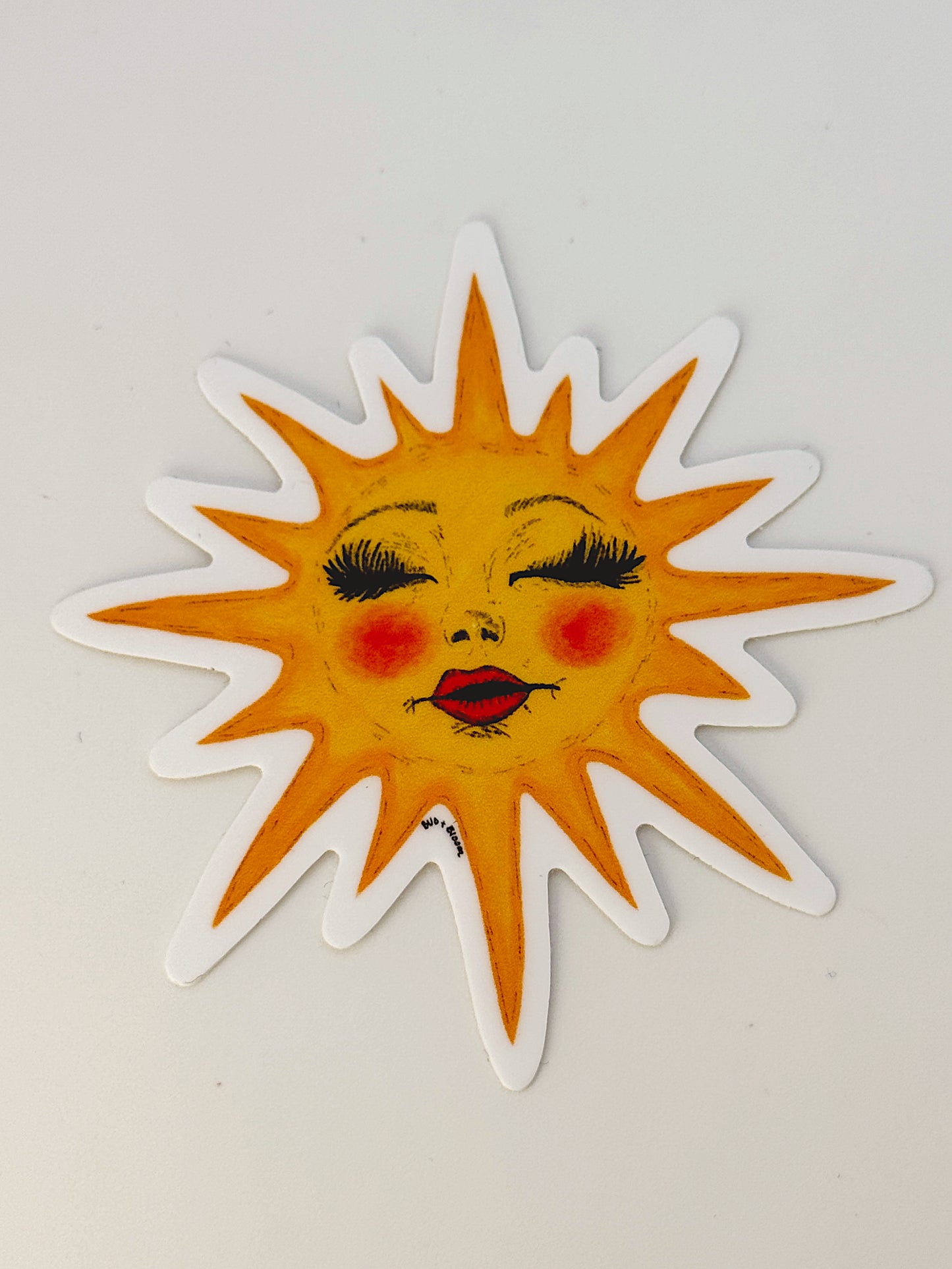 Miss Sunny Vinyl Sticker | Whimsical Celestial Sun Art