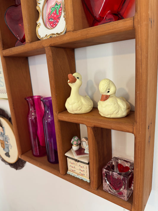 Vintage Yellow Duck Figurines | 1970s Ceramic Ducks | Cottagecore Farmhouse Decor | Set of 2