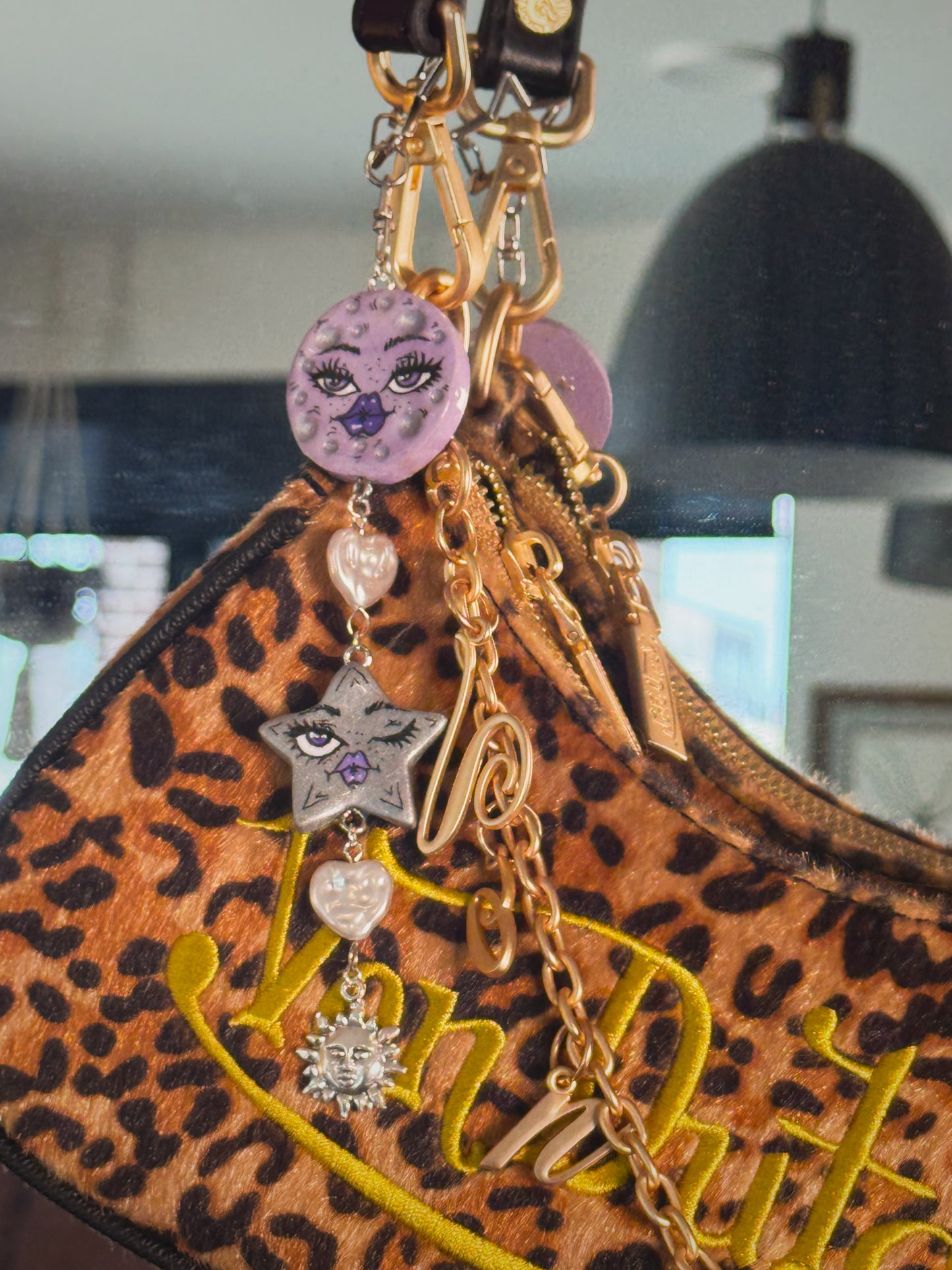Celestial Girls Keychain – Handmade Polymer Clay Bag Charm