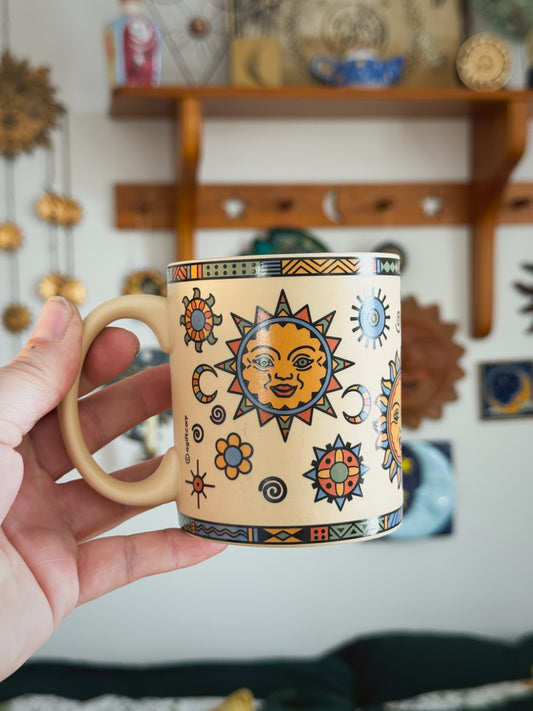 Vintage 90s Las Vegas Celestial Mug – Sun and Moon Souvenir Coffee Cup