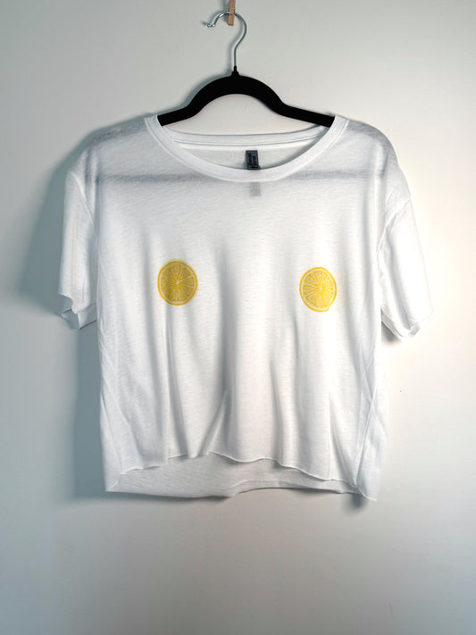 Squeeze These Cropped Tee | Graphic Crop Top (LEMON SLICE)