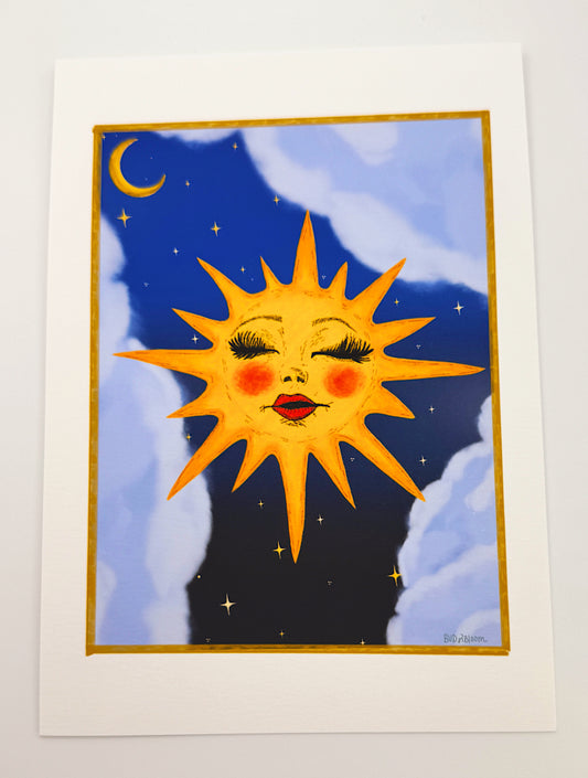 Miss Sunny Celestial Art Print – 5x7 FRAMED
