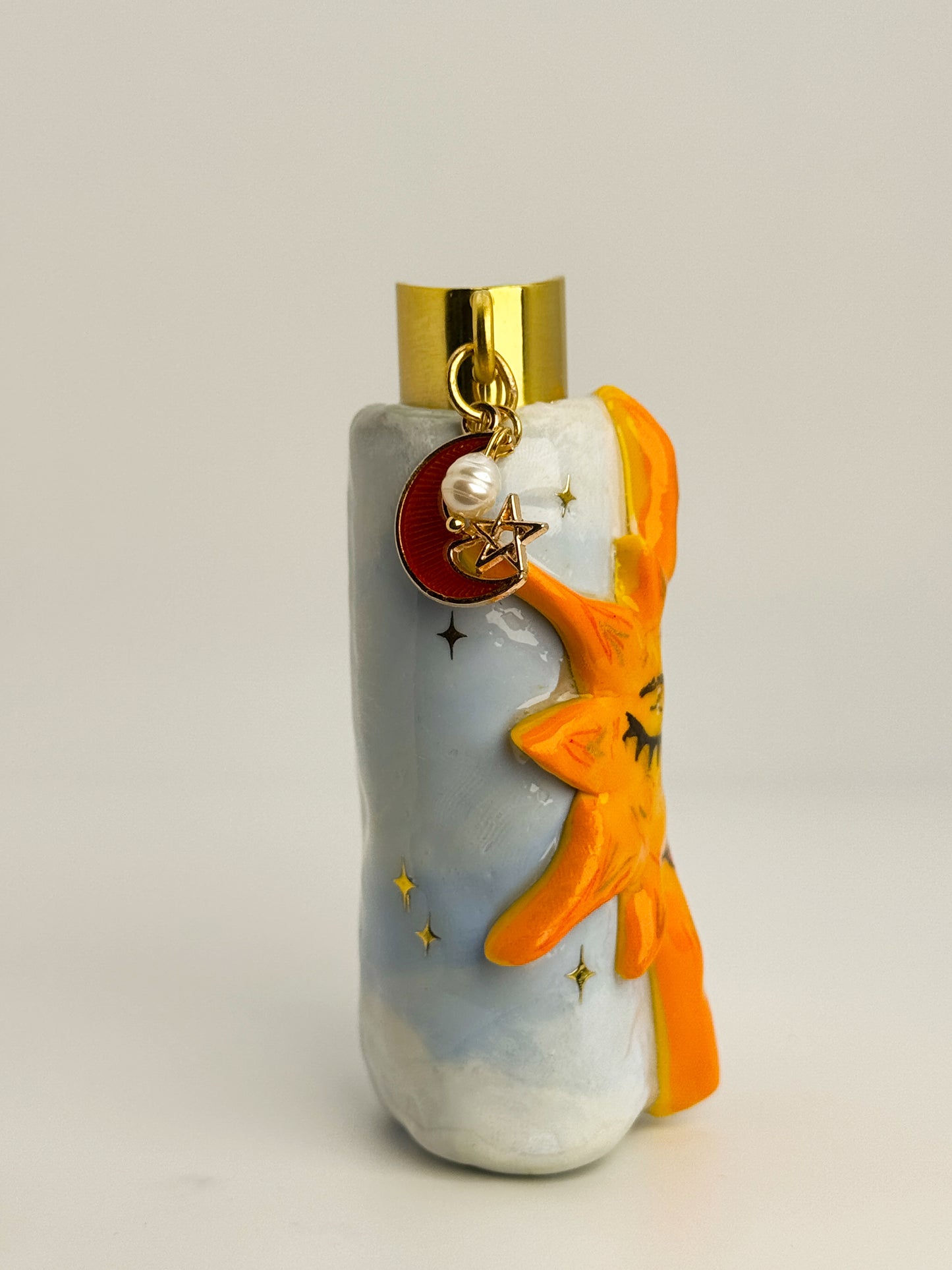 Miss Whimsy Sun Lighter Case w/ Charm | Fits Standard Bic | Handmade Polymer Clay Art