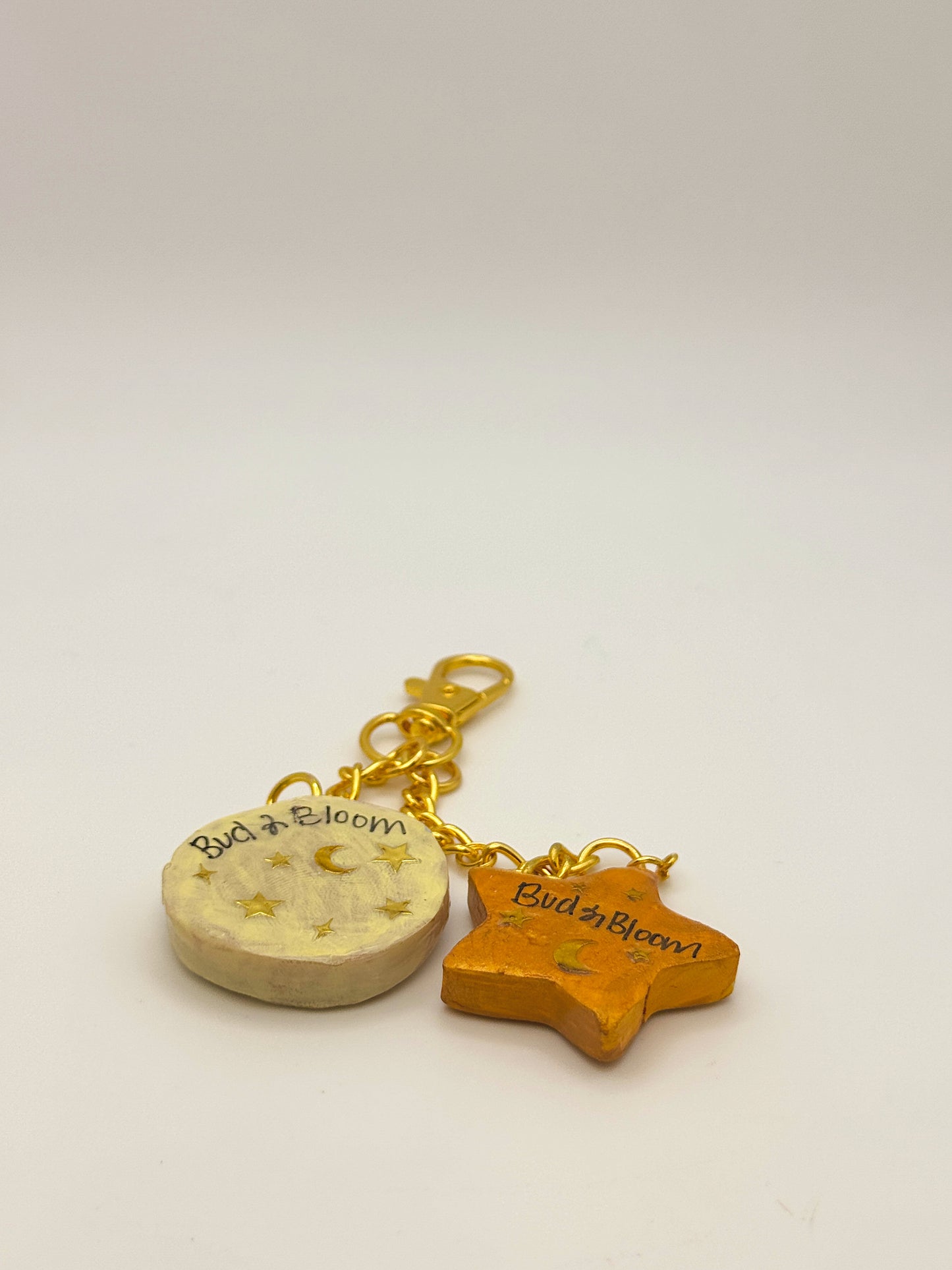 Cosmic Duo Keychain – Moon + Star Faces