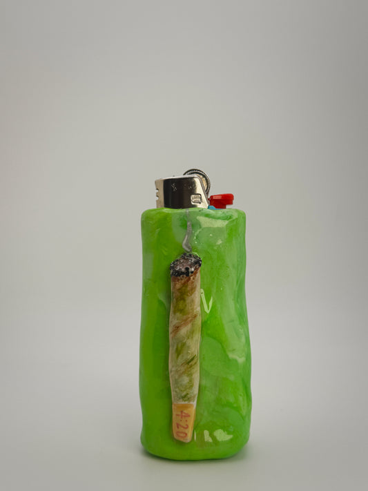 Garden Stick Lighter Case| Fits Standard Bic | Handmade Polymer Clay Art