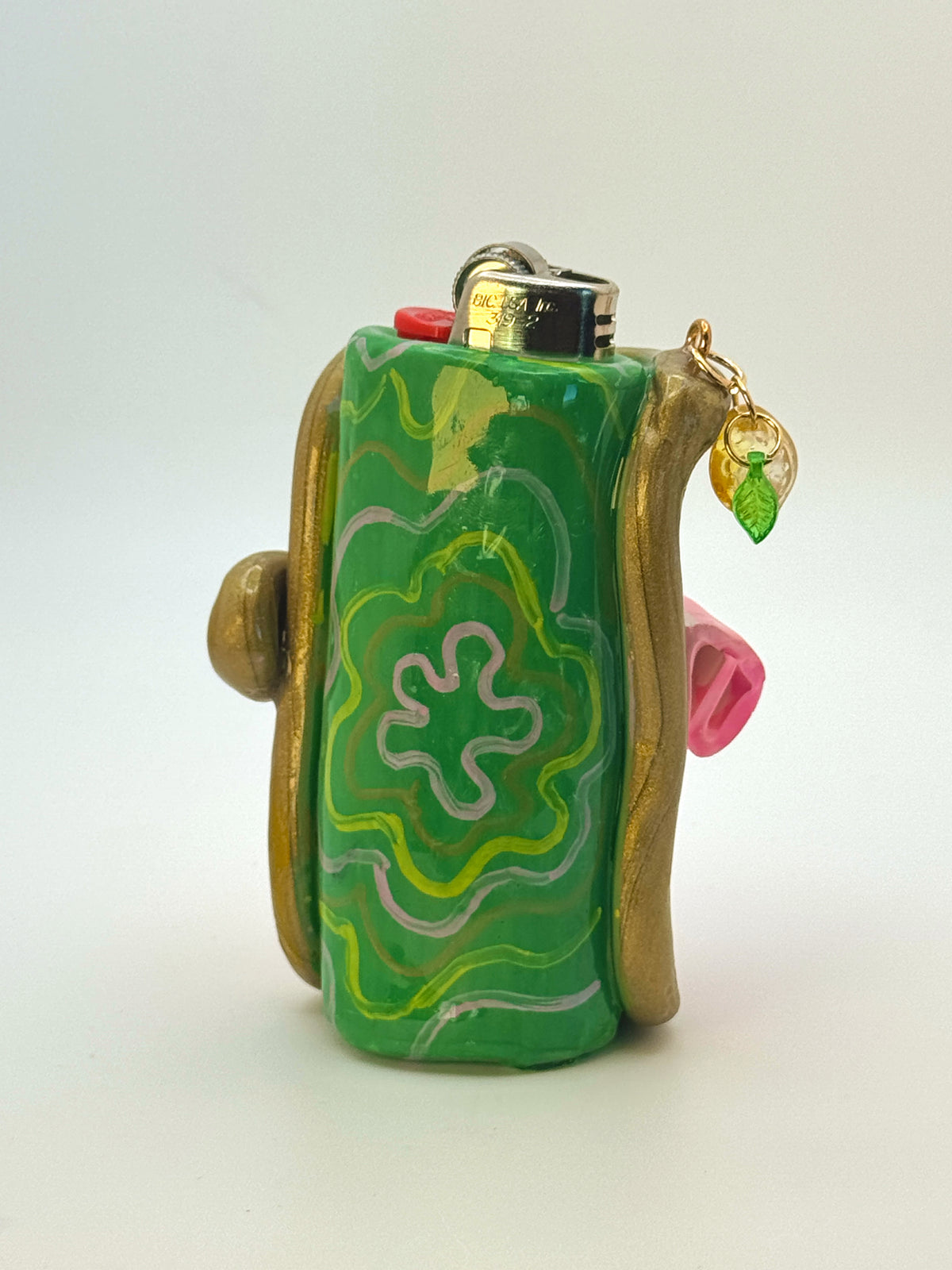 Sardines Tin Case with charm| Fits Standard Bic | Handmade Polymer Clay Art