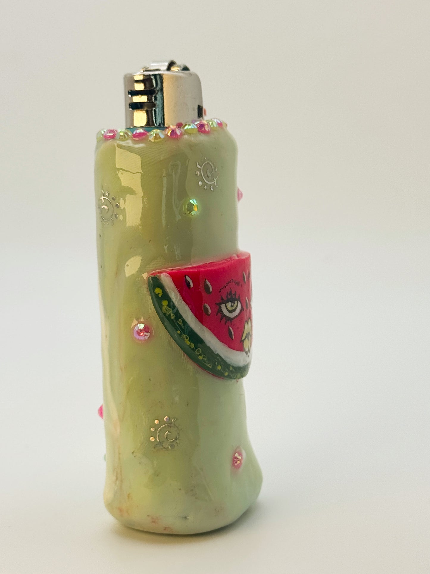 Sassy Watermelon Lighter Case| Fits Standard Bic | Handmade Polymer Clay Art