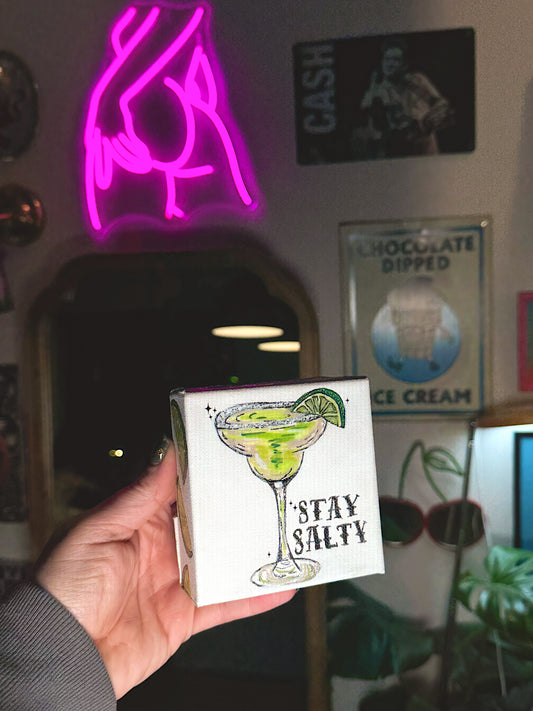 Stay Salty – Mini Cocktail Canvas (4×4 Original)