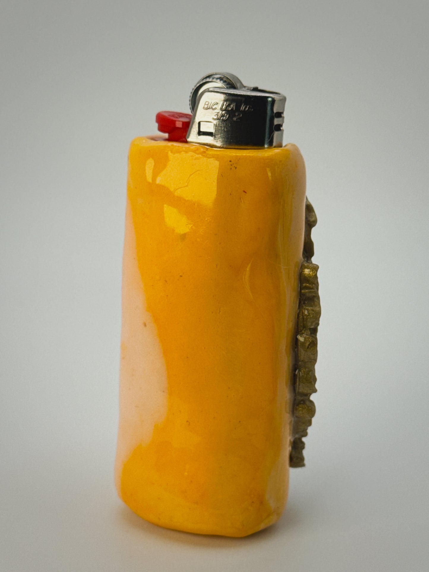 Vintage Frame Martini Cat Lighter Case| Fits Standard Bic | Handmade Polymer Clay Art