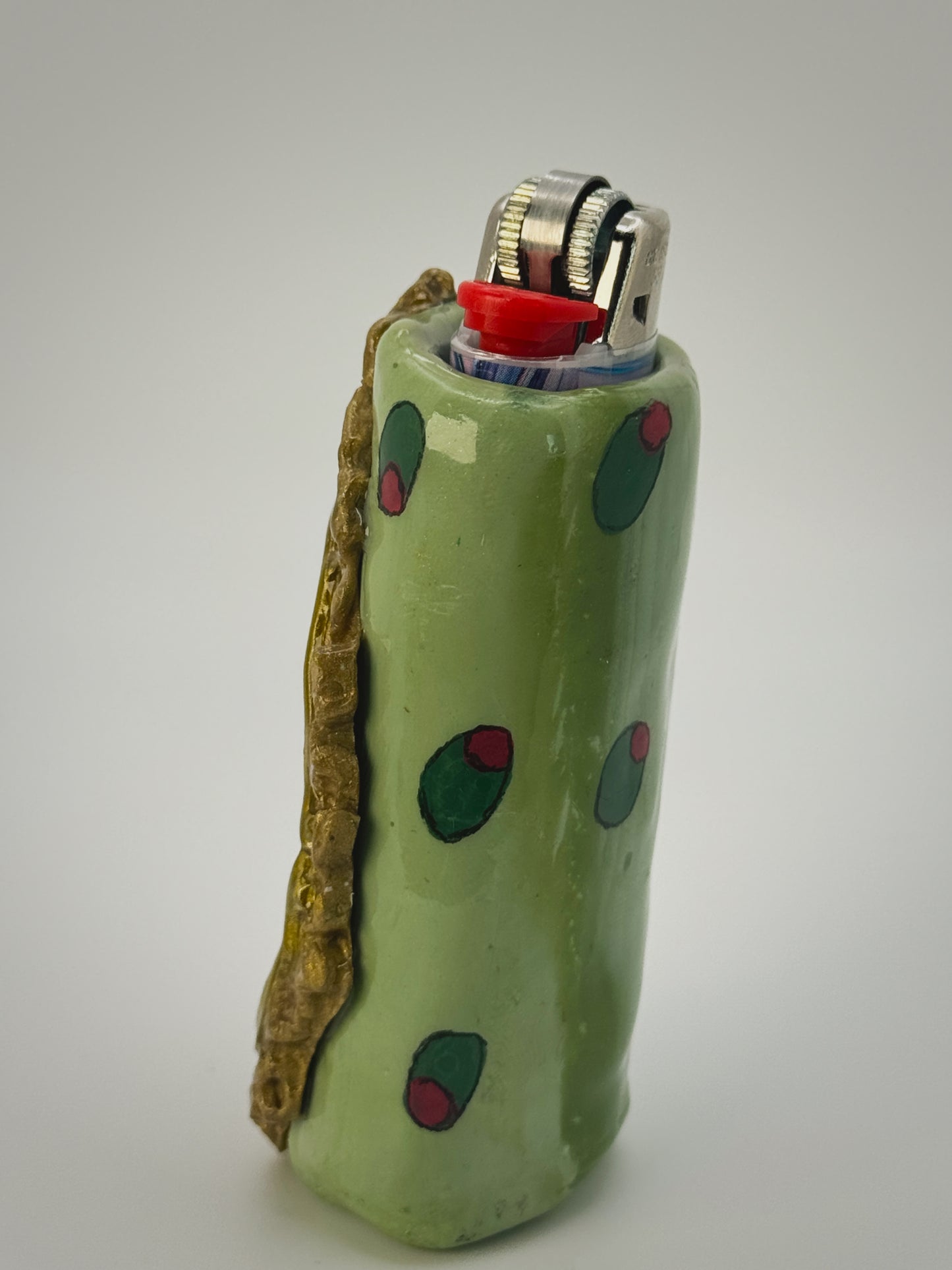 Vintage Frame Extra Dirty Martini Lighter Case| Fits Standard Bic | Handmade Polymer Clay Art