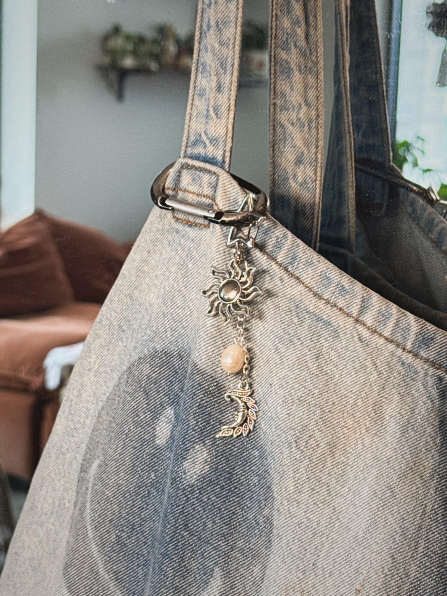 Silver Celestial Bag Charm | Handmade Key Chain