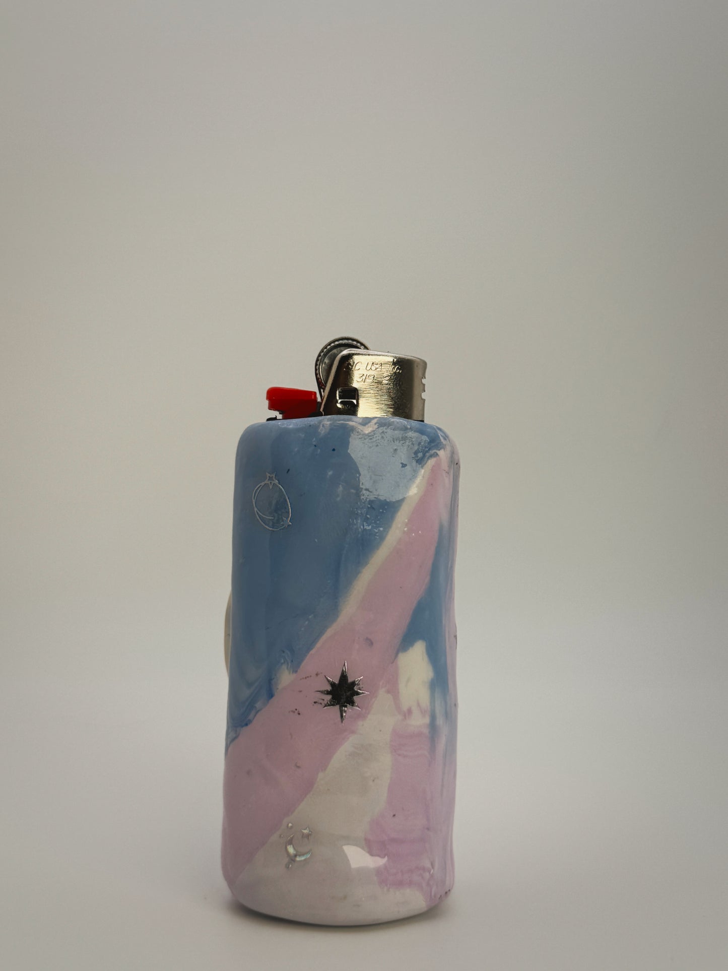 Sassy Moon Lighter Case| Fits Standard Bic | Handmade Polymer Clay Art