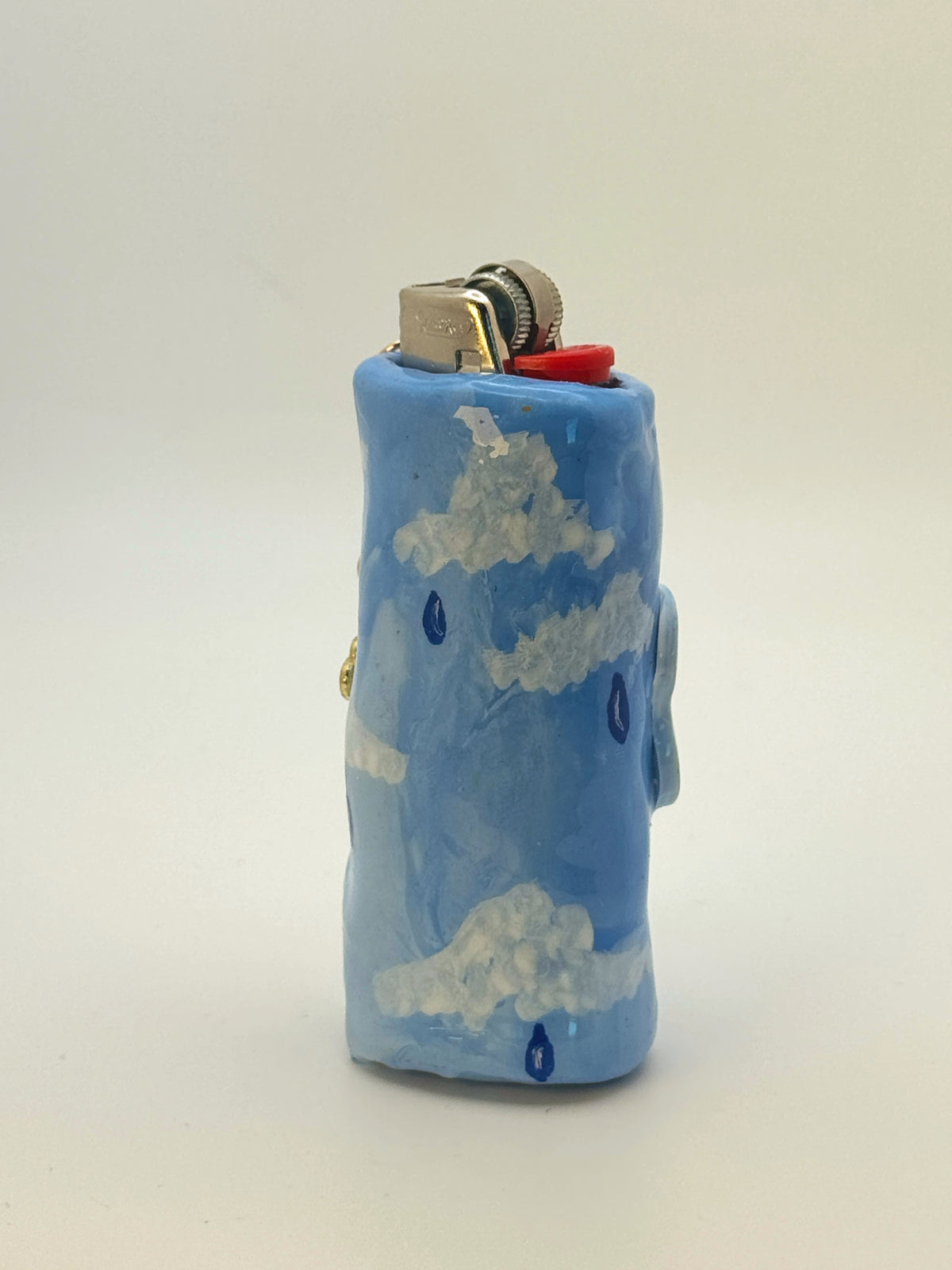 Crying Cloud Case with charm| Fits Standard Bic | Handmade Polymer Clay Art