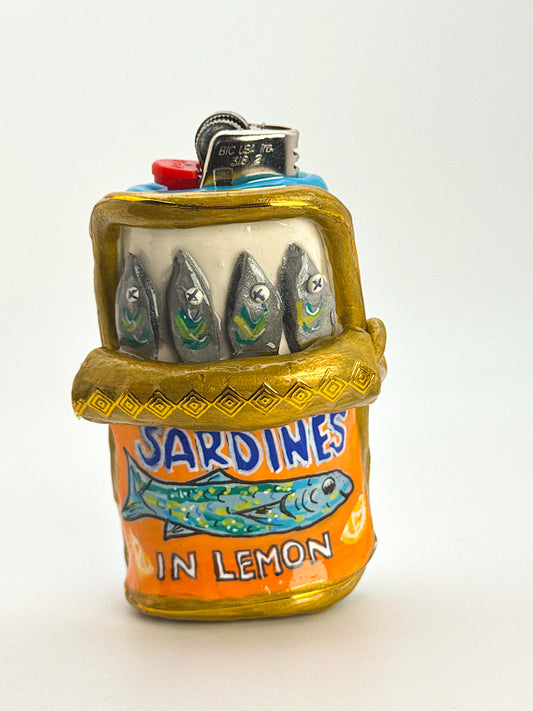 Sardines in Lemon Lighter Case – Hand-Sculpted Novelty Bic Cover