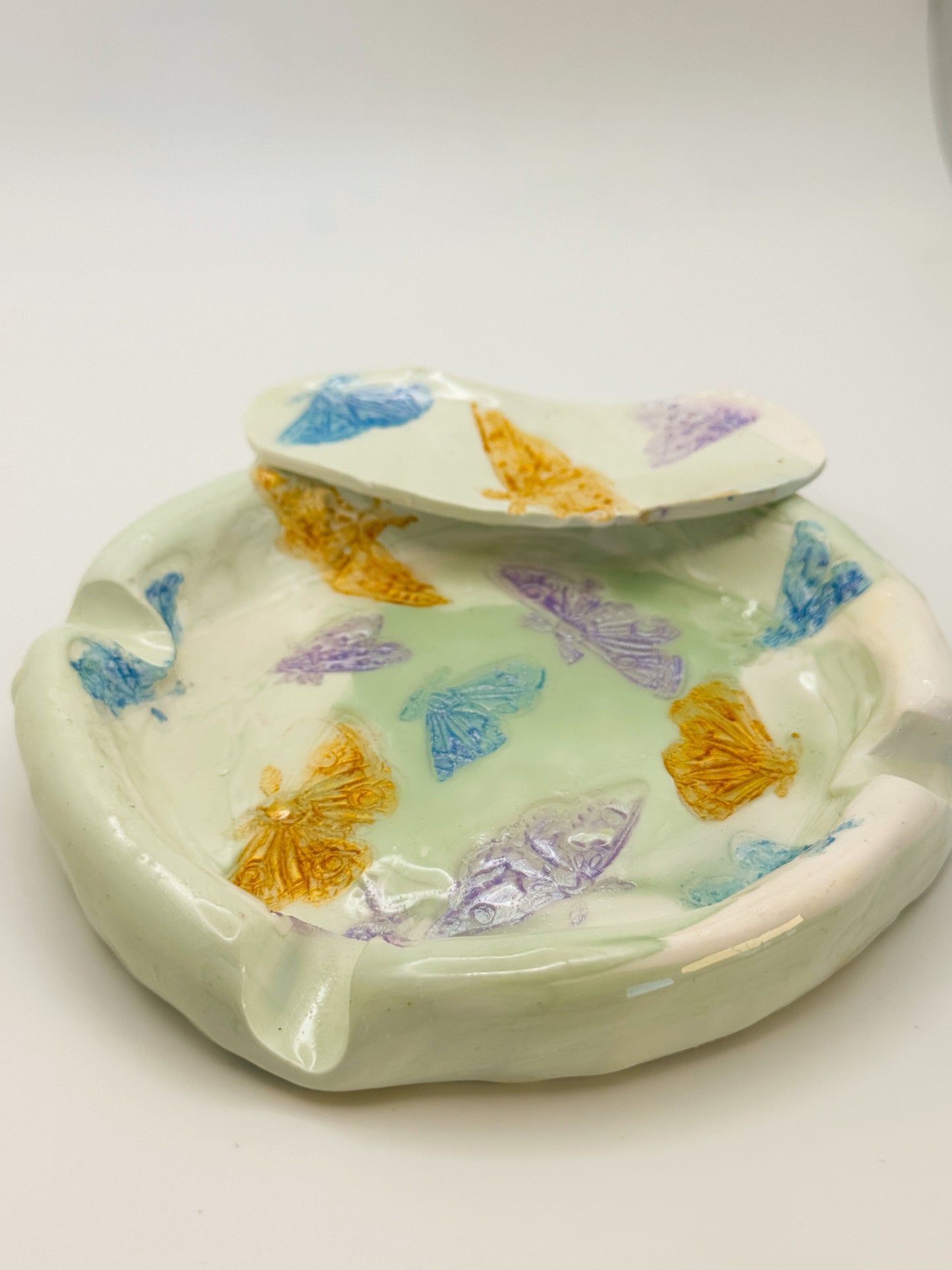 Butterfly Ashtray w/ Joint Holder | Whimsical Bug Ashtray | Handmade