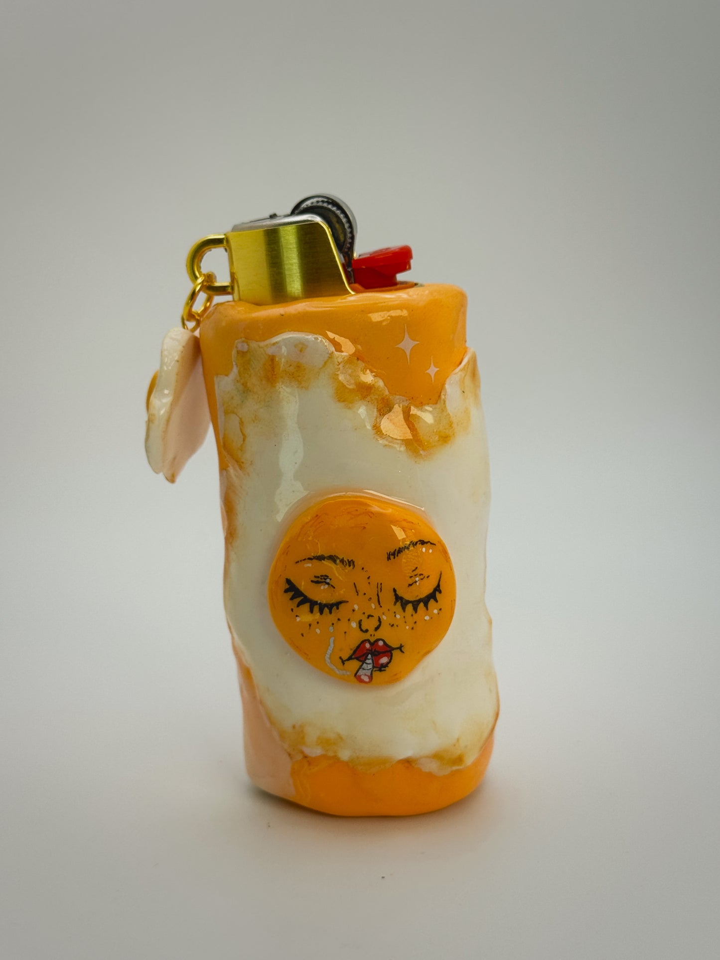 Fried Like An Egg Lighter Case w/ charm | Fits Standard Bic