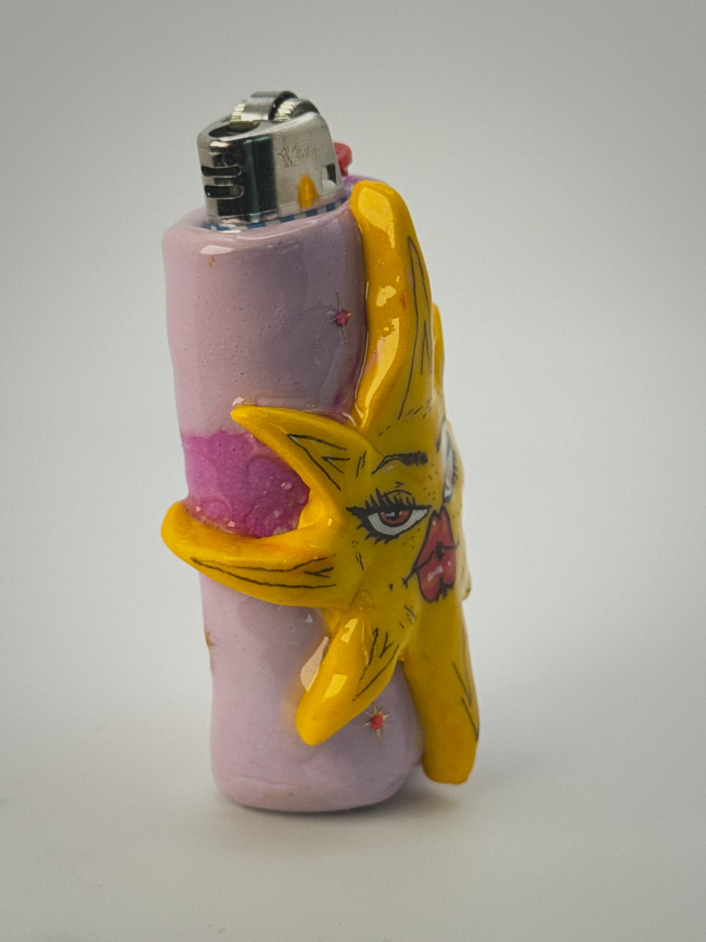 Sassy Sun Lighter Case| Fits Standard Bic | Handmade Polymer Clay Art